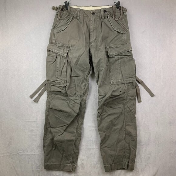 Gap Mens Pants 30 Gray Cargo Paratrooper Straight Leg Army Military Retro 30x32 - Picture 1 of 12